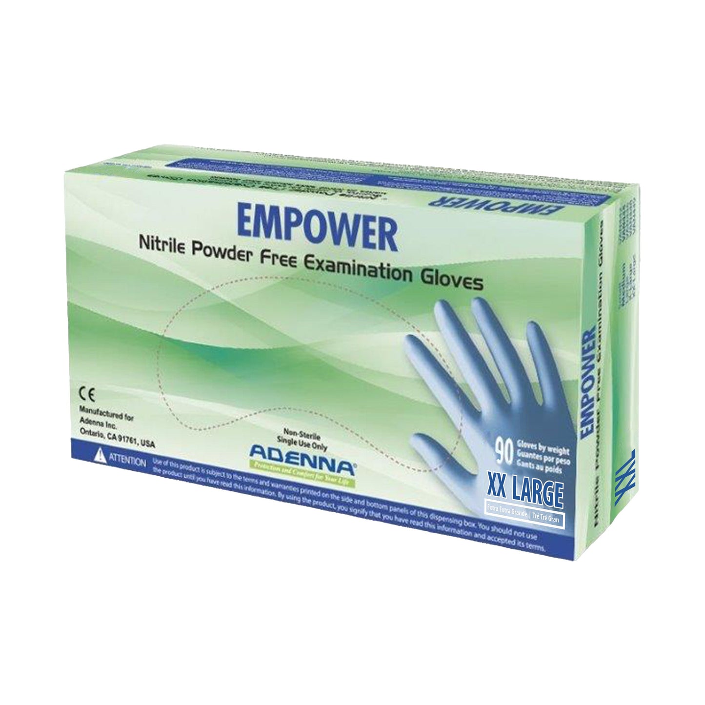 Safety Zone® Nitrile Powder Free 8 mil Exam Gloves, Blue, 2XL, Case of 900 (SZNEPW449)