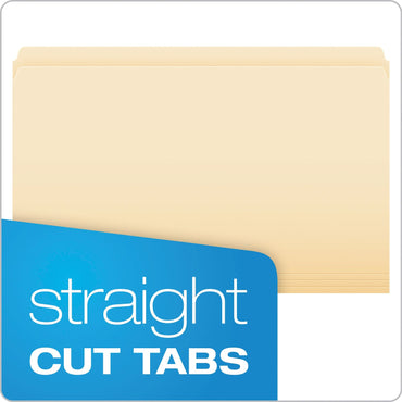 Pendaflex Manila File Folders, Straight Tab, Legal Size, 100/Box (ESS753)