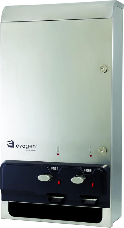 Hospeco® Evogen® Menstrual Care Dual Free Product Dispenser, Stainless Steel (HOSEV1SS-FREE)