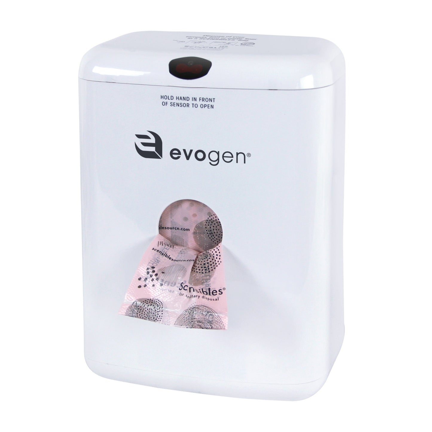 Hospeco® Evogen® No-Touch Combination Waste Receptacle, White ABS Plastic (HOSEVNT-CWR)