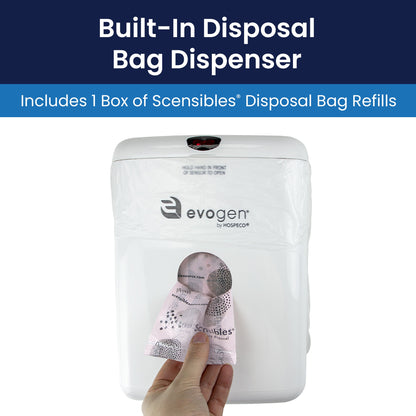 Hospeco® Evogen® No-Touch Combination Waste Receptacle, White ABS Plastic (HOSEVNT-CWR)
