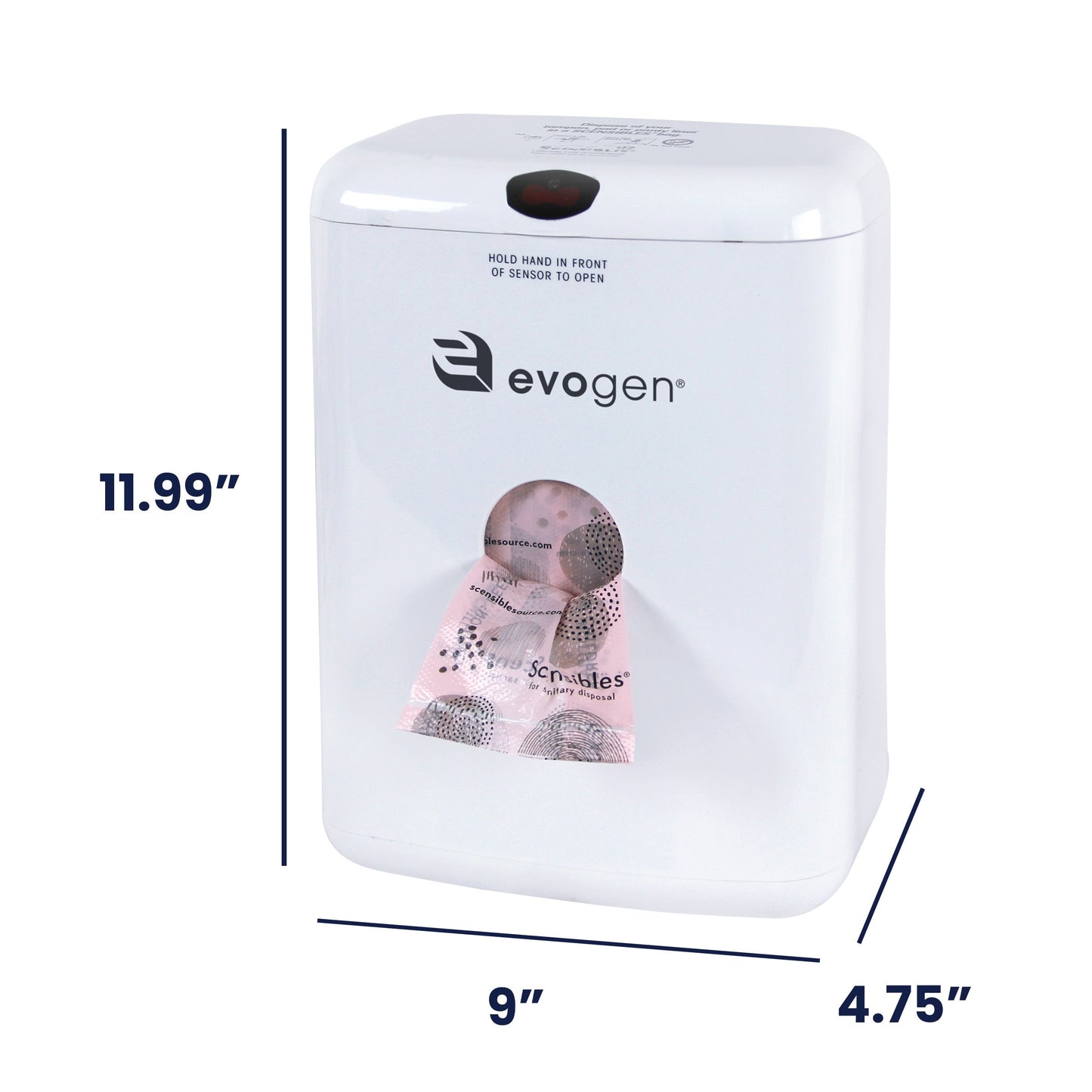 Hospeco® Evogen® No-Touch Combination Waste Receptacle, White ABS Plastic (HOSEVNT-CWR)