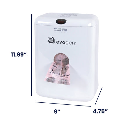 Hospeco® Evogen® No-Touch Combination Waste Receptacle, White ABS Plastic (HOSEVNT-CWR)