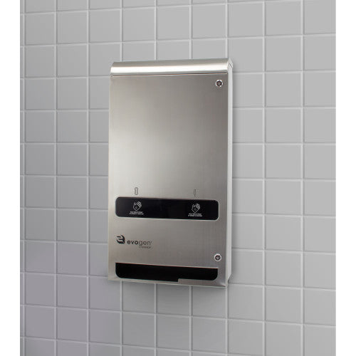 Hospeco® Evogen® No-Touch Dual Menstrual Care Product Dispenser, Stainless Steel (HOSEVNT3-SS)