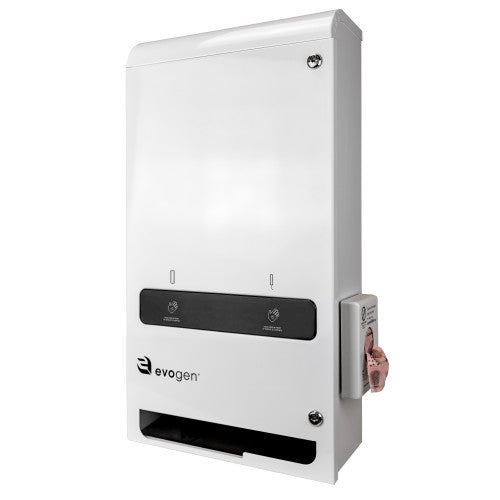 Hospeco® Evogen® No-Touch Dual Menstrual Care Product Dispenser, White Metal (HOSEVNT3-WM)