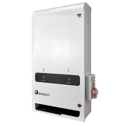 Hospeco® Evogen® No-Touch Dual Menstrual Care Product Dispenser, White Metal (HOSEVNT3-WM)