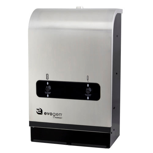 Hospeco® Evogen® Mini No-Touch Dual Menstrual Care Product Dispenser, Stainless Steel/Black (HOSEVNT4-SB)