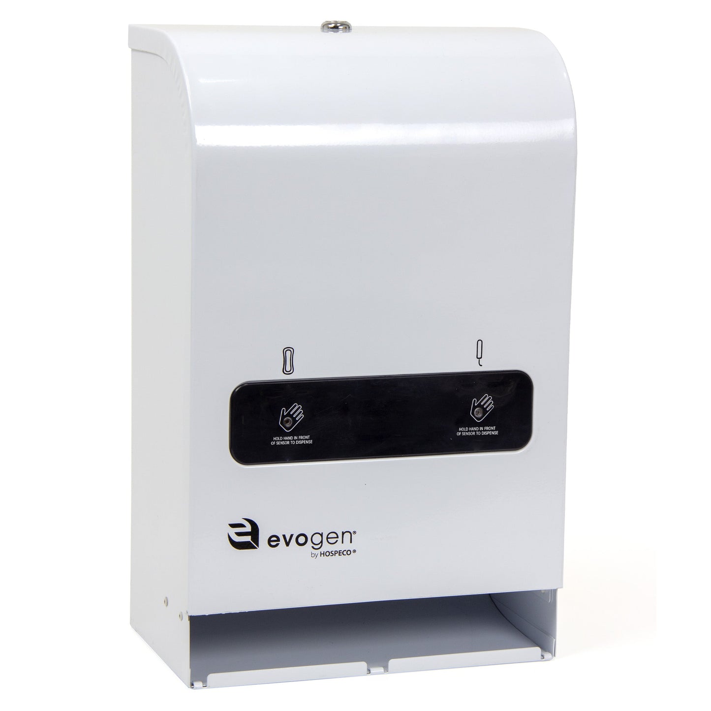 Hospeco® Evogen® Mini No-Touch Dual Menstrual Care Product Dispenser, White Metal (HOSEVNT4)