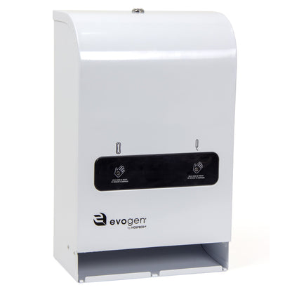Hospeco® Evogen® Mini No-Touch Dual Menstrual Care Product Dispenser, White Metal (HOSEVNT4)