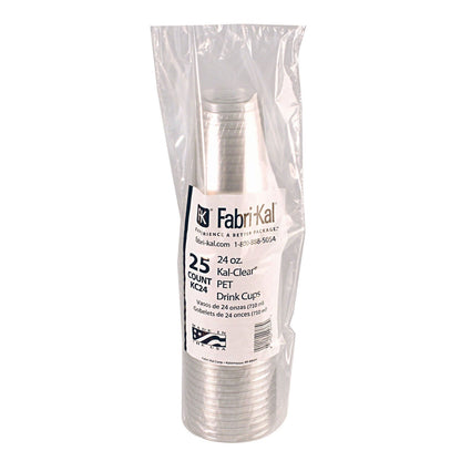 Fabri-Kal Kal-Clear PET Cold Drink Cups, 24 oz, Clear, 25/Sleeve, 24 Sleeves/Carton (FABKC24)