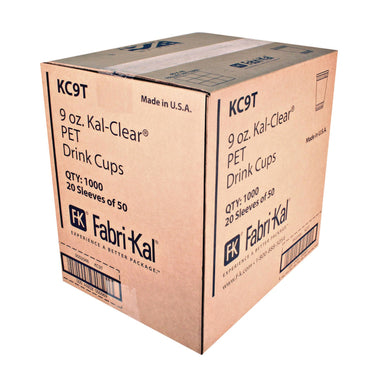 Fabri-Kal Kal-Clear True PET Cold Drink Cups, 9 oz, Clear, 50/Bag, 20 Bags/Carton (FABKC9T)