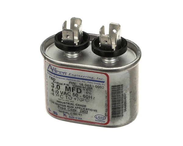 FBD 14-0483-0002 Capacitor,3Mf,440V Fan Run (FBD14-0483-0002)