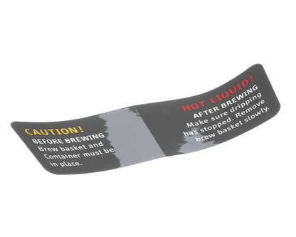 Fetco 1046.00025.00 Label, Brew Basket Warning (FE1046-00025-00)