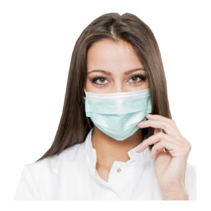 Adenna® Earloop 3-Ply Face Mask, 4-Fold, Blue, 50/Box, 10 bxs/Case (HOSFEL110B)