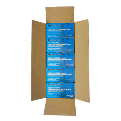 Adenna® Earloop 3-Ply Face Mask, 4-Fold, Blue, 50/Box, 10 bxs/Case (HOSFEL110B)