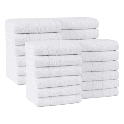 Arkwright Home Family Essentials Washcloths (Pack of 24), 12x12, Cotton, White (P-FEWC-24PK-WH)