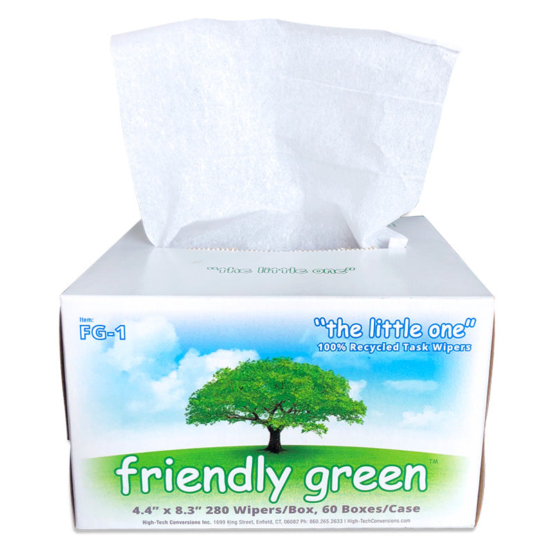 Friendly Green® 4.4x8.3, 100% Recycled & Biodegradable 280 Wipes/Box, Case of 60 Boxes (HOSFG-1)