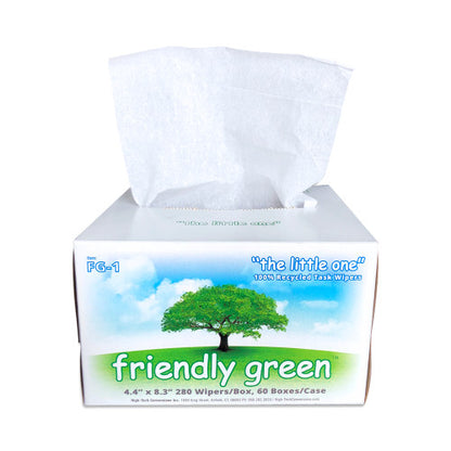 Friendly Green® 4.4x8.3, 100% Recycled & Biodegradable 280 Wipes/Box, Case of 60 Boxes (HOSFG-1)