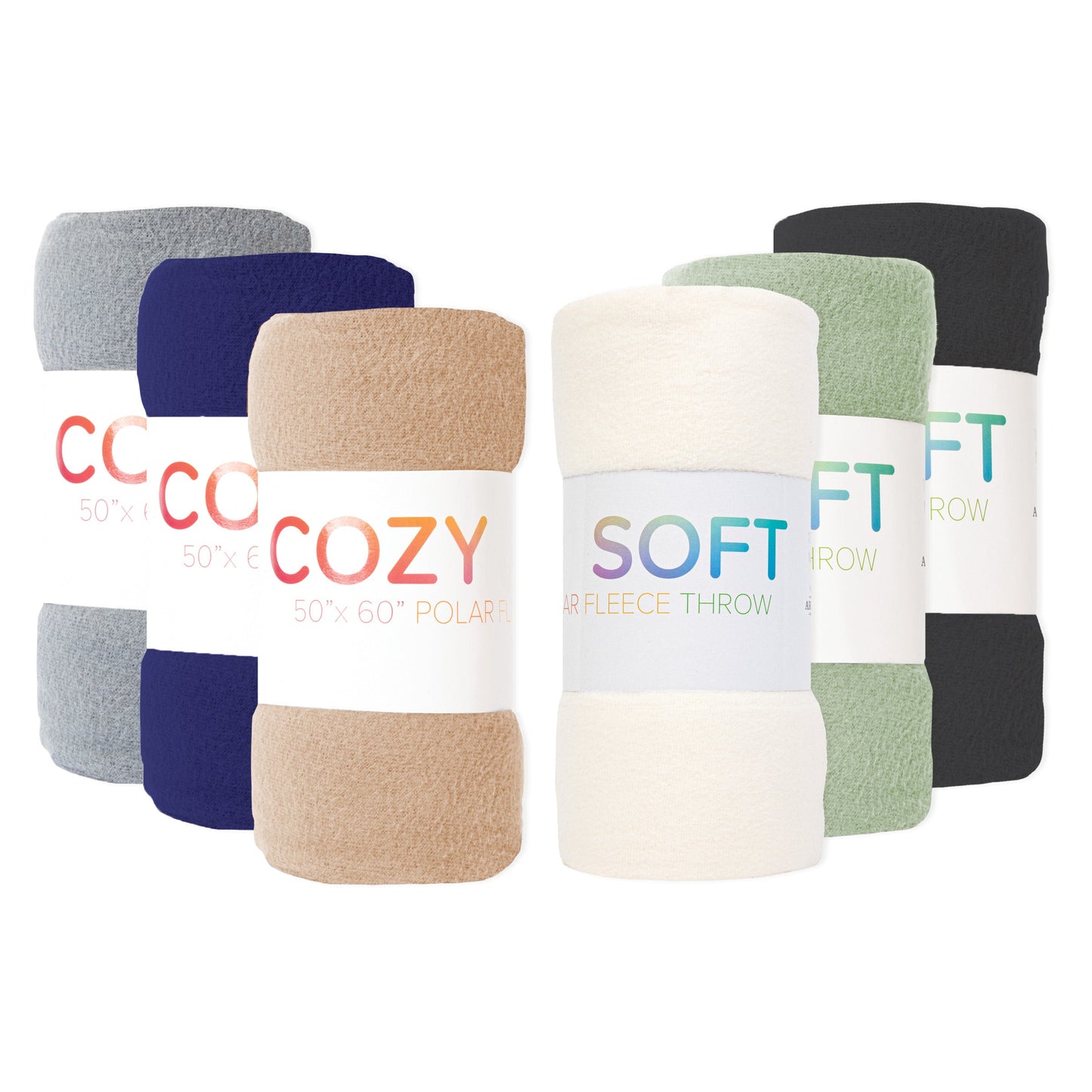 Arkwright Home® Cozy Soft Polar Fleece Throw 50x60 Assorted, 12/Case (FLC-PLR506012PK-ASST)