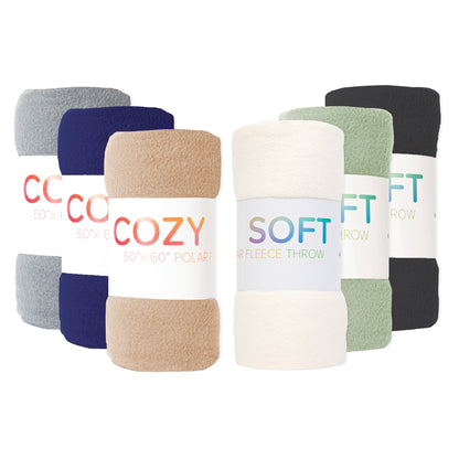 Arkwright Home® Cozy Soft Polar Fleece Throw 50x60 Assorted, 12/Case (FLC-PLR506012PK-ASST)