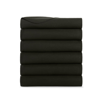 Arkwright Home® Cozy Soft Polar Fleece Throw 50x60 Black, 24/Case (FLC-PLR-5060-6PK-BK)