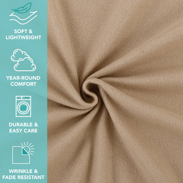 Arkwright Home® Cozy Soft Polar Fleece Throw 50x60 Beige, 12/Case (FLC-PLR-5060-BG-CS)