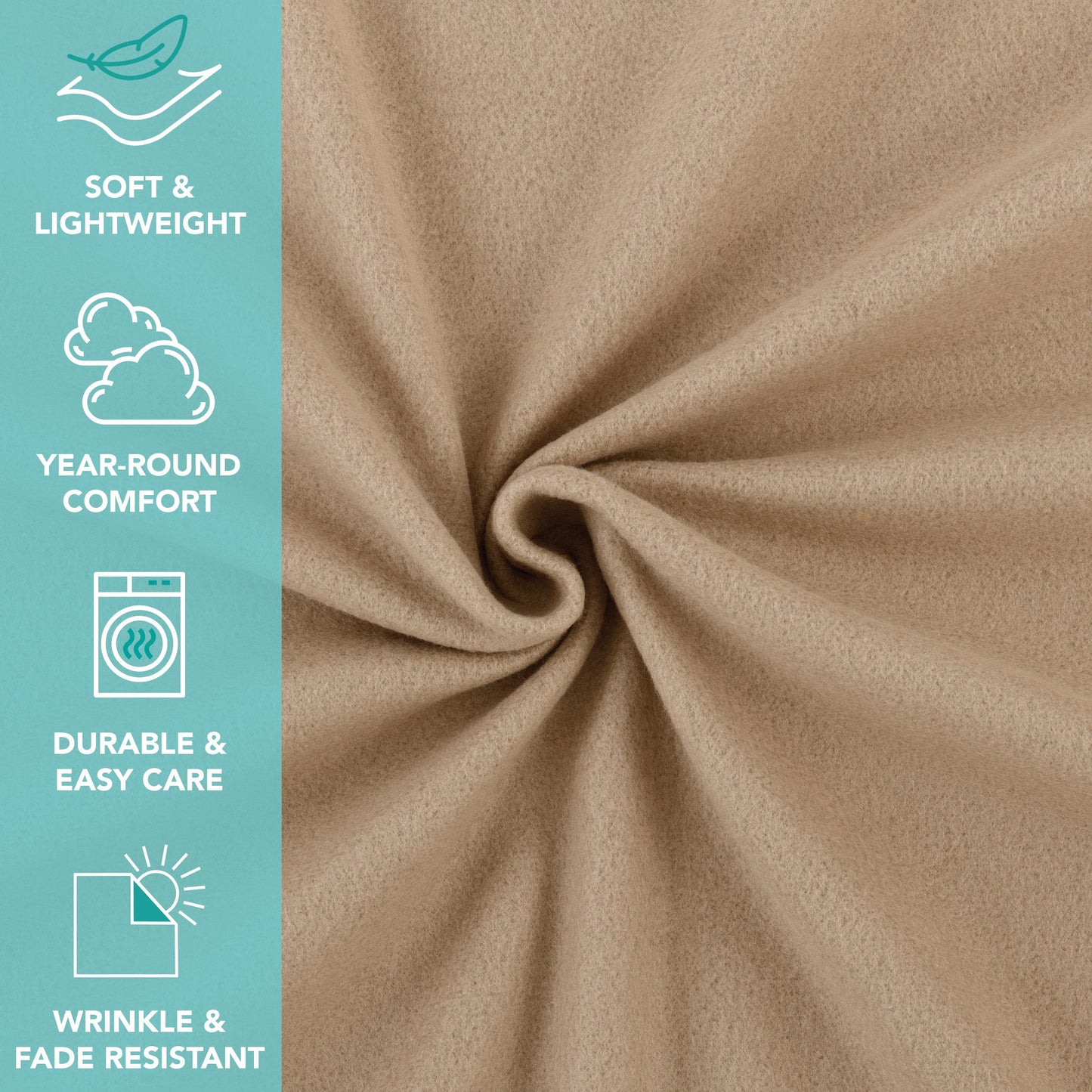 Arkwright Home® Cozy Soft Polar Fleece Throw 50x60 Beige, 24/Case (FLC-PLR-5060-6PK-BG)