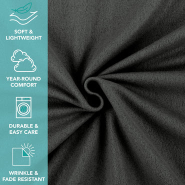 Arkwright Home® Cozy Soft Polar Fleece Throw 50x60 Black, 24/Case (FLC-PLR-5060-6PK-BK)