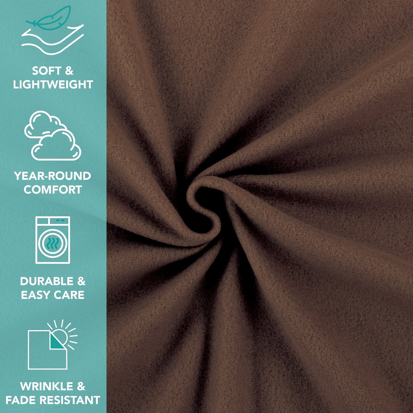 Arkwright Home® Cozy Soft Polar Fleece Throw 50x60 Brown, 12/Case (FLC-PLR-5060-BR)