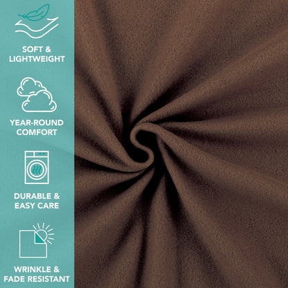 Arkwright Home® Cozy Soft Polar Fleece Throw 50x60 Brown, 12/Case (FLC-PLR-5060-BR)