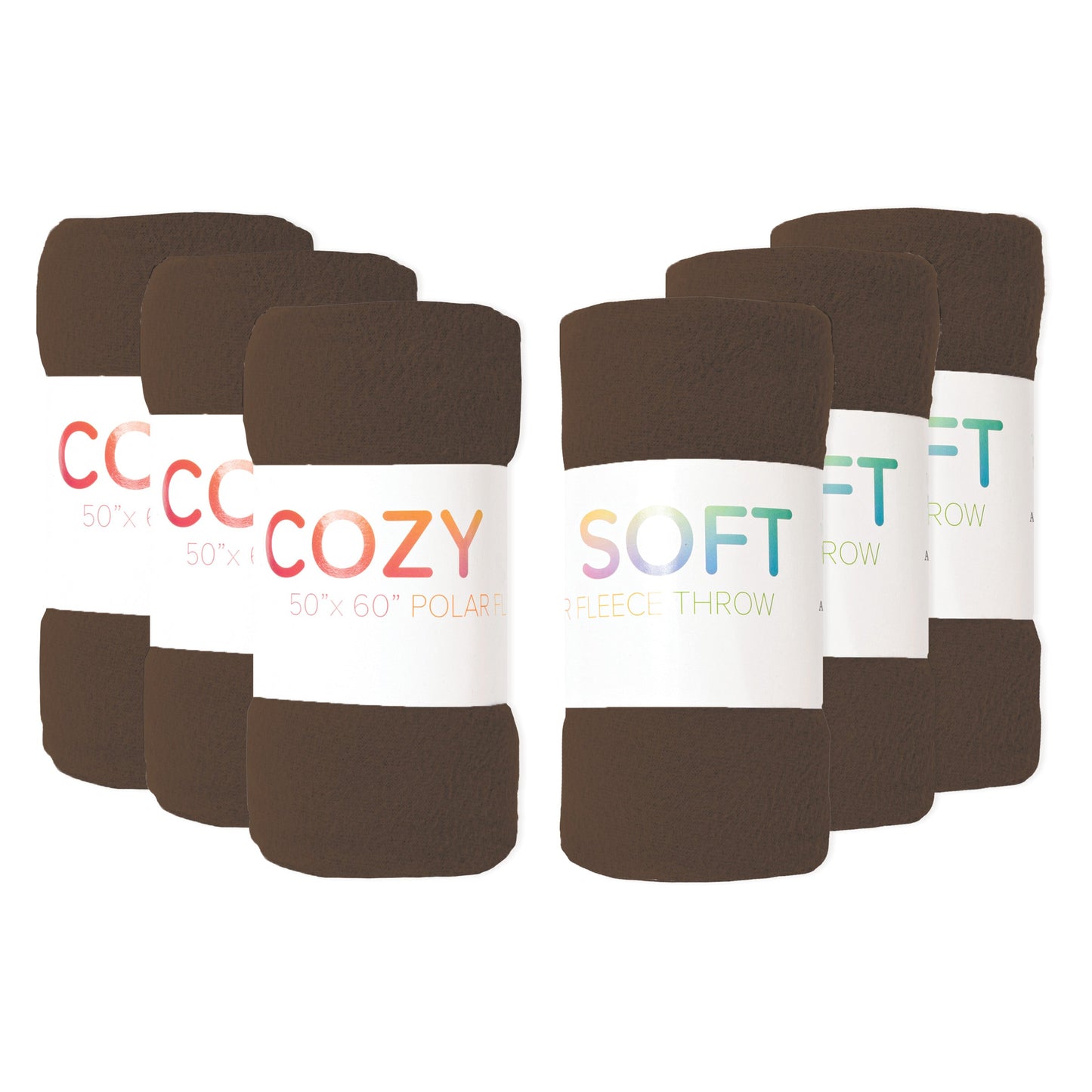Arkwright Home® Cozy Soft Polar Fleece Throw 50x60 Brown, 12/Case (FLC-PLR-5060-BR)