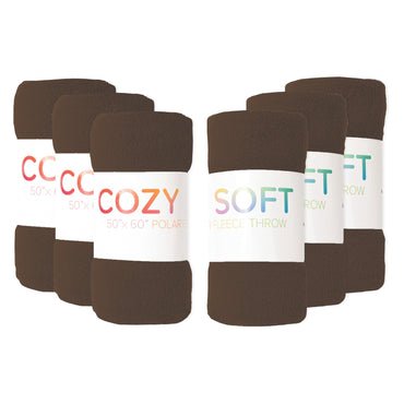 Arkwright Home® Cozy Soft Polar Fleece Throw 50x60 Brown, 12/Case (FLC-PLR-5060-BR)