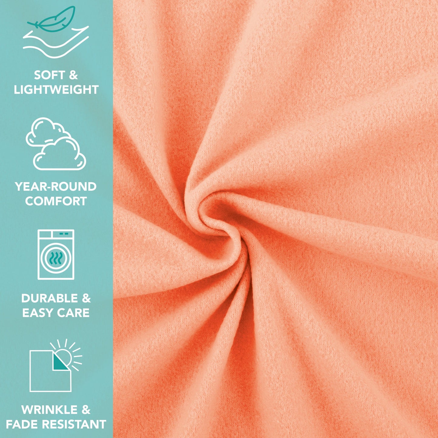Arkwright Home® Cozy Soft Polar Fleece Throw 50x60 Coral, 12/Case (FLC-PLR-5060-CO-CS)