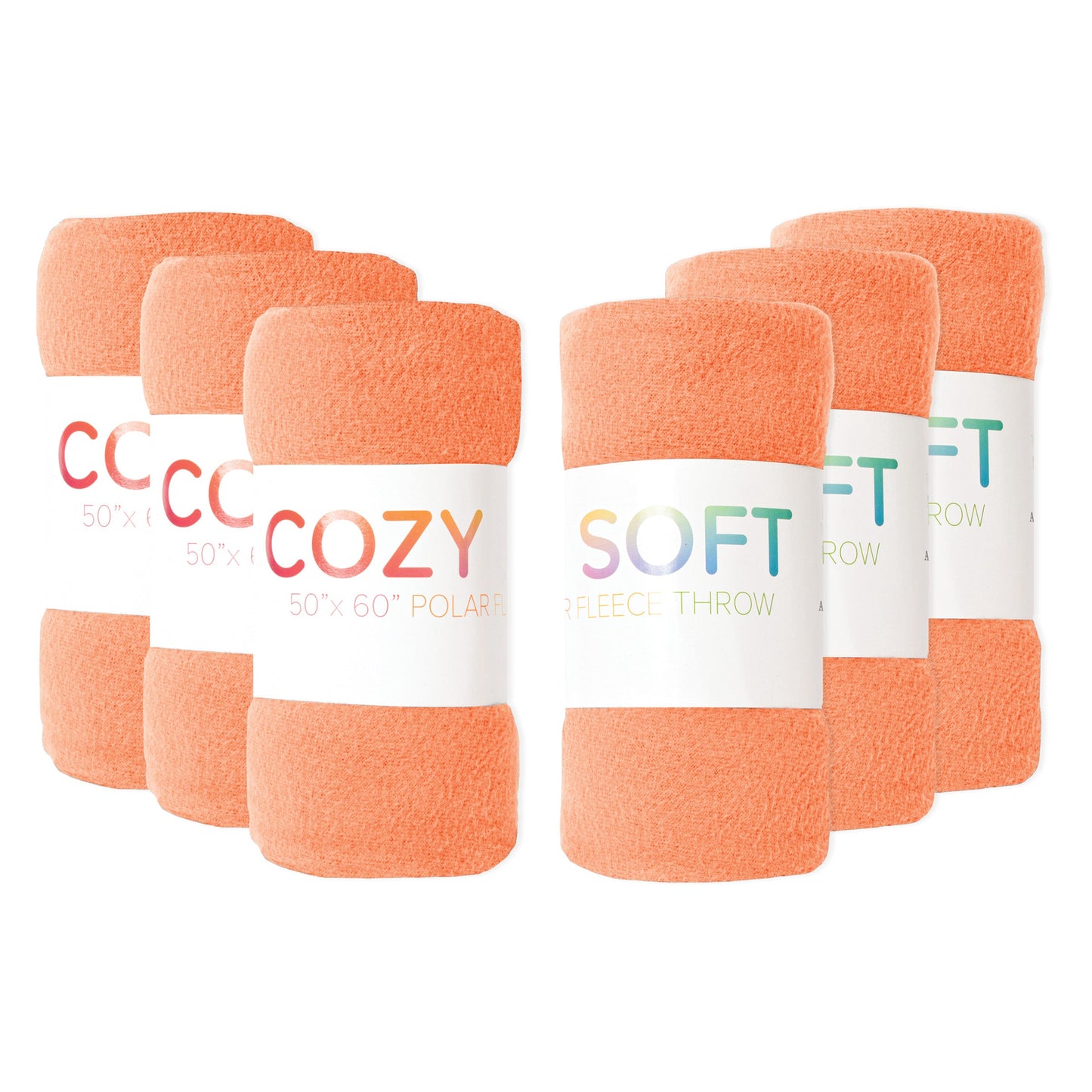 Arkwright Home® Cozy Soft Polar Fleece Throw 50x60 Coral, 24/Case (FLC-PLR-5060-6PK-CO)