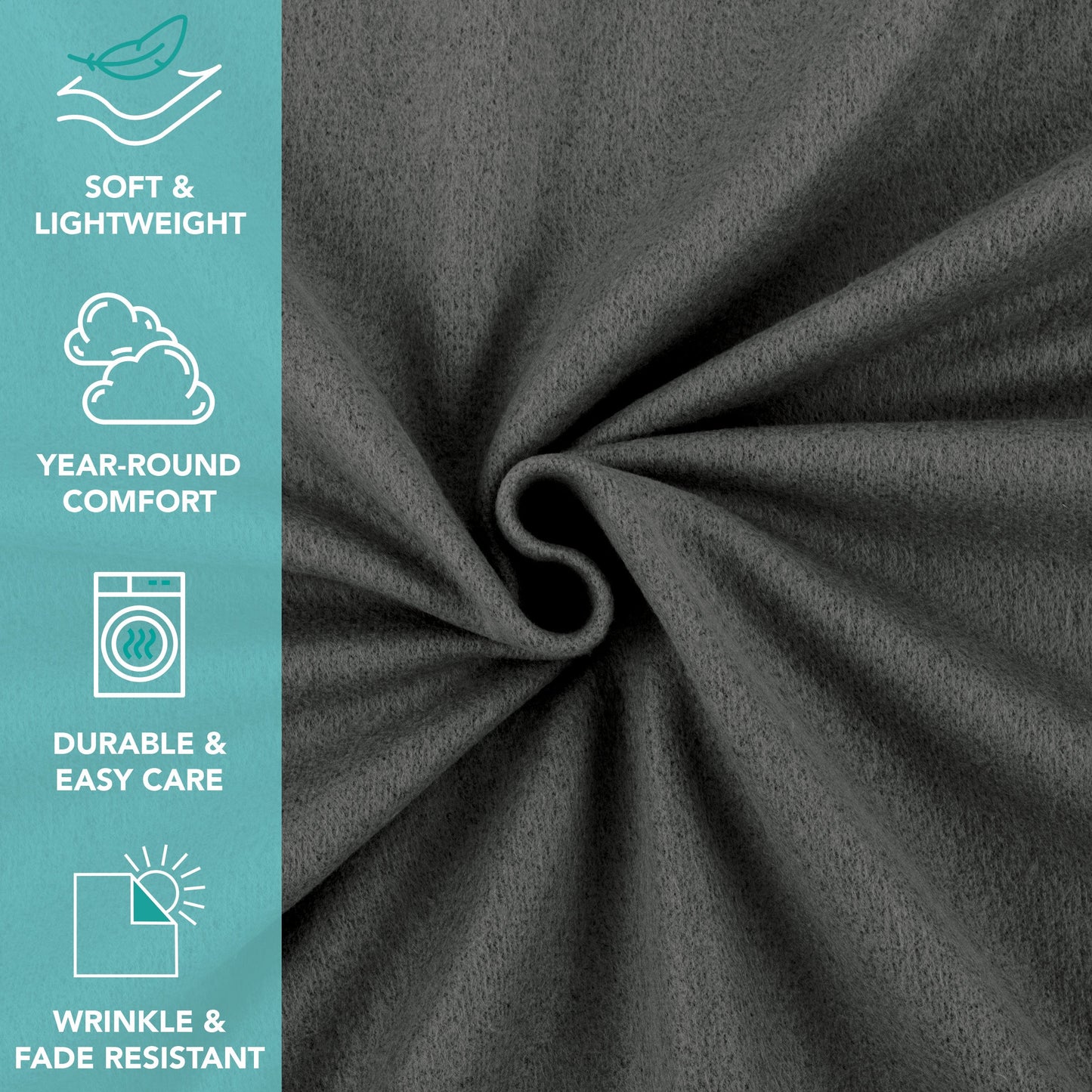 Arkwright Home® Cozy Soft Polar Fleece Throw 50x60 Dark Grey, 24/Case (FLC-PLR-5060-6PK-DG)