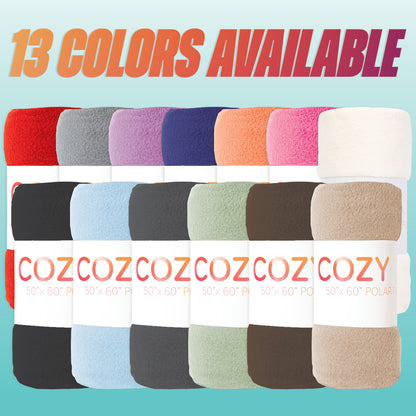 Arkwright Home® Cozy Soft Polar Fleece Throw 50x60 Light Blue, 12/Case (FLC-PLR-5060-LB)