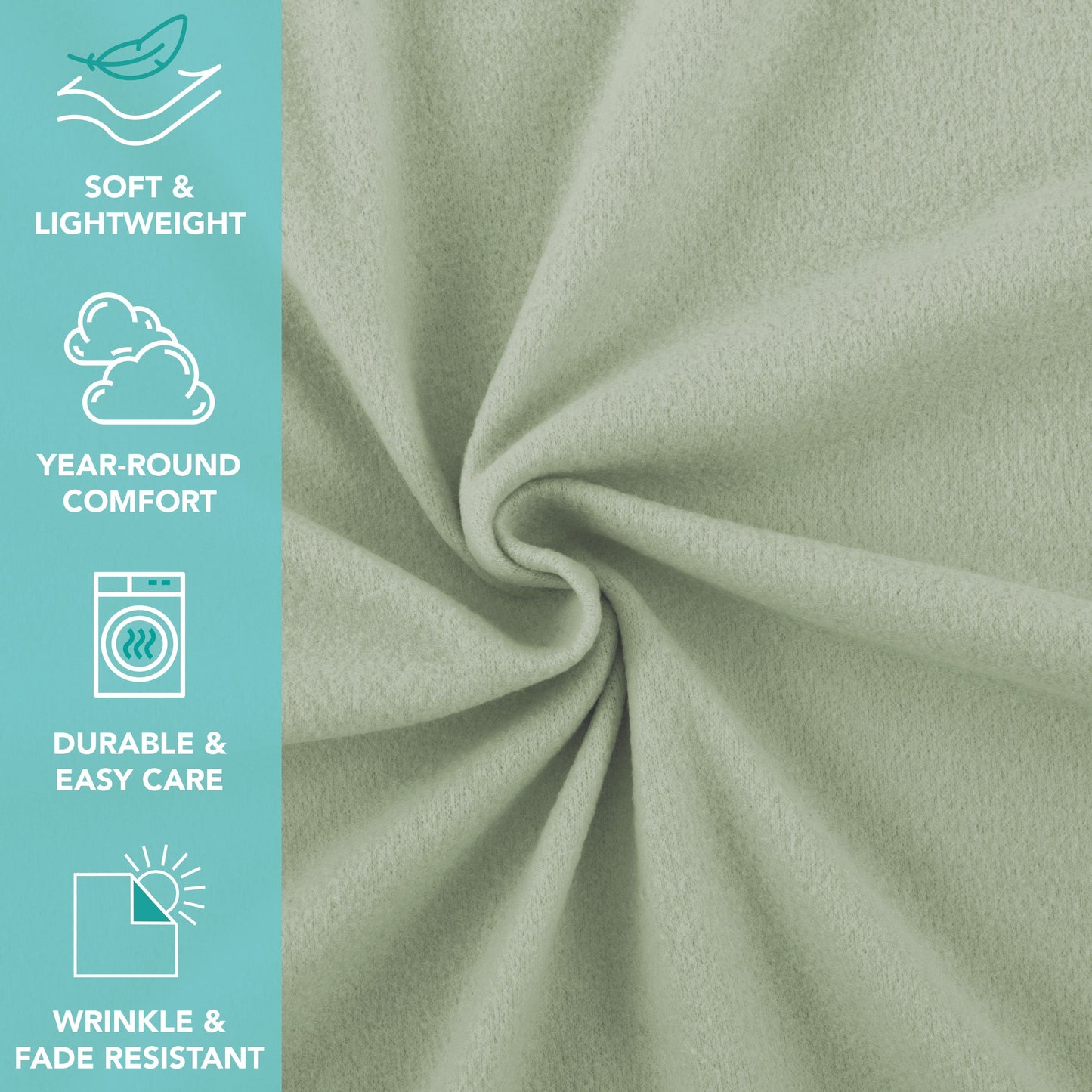 Arkwright Home® Cozy Soft Polar Fleece Throw 50x60 Green, 12/Case (FLC-PLR-5060-GR)