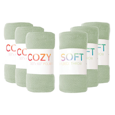 Arkwright Home® Cozy Soft Polar Fleece Throw 50x60 Green, 12/Case (FLC-PLR-5060-GR)