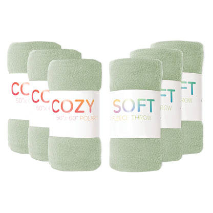 Arkwright Home® Cozy Soft Polar Fleece Throw 50x60 Green, 24/Case (FLC-PLR-5060-6PK-GR)