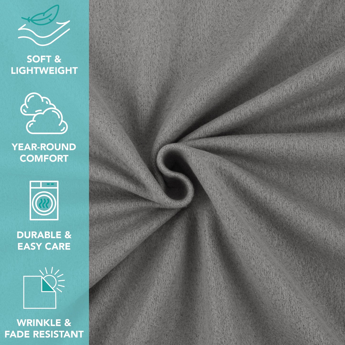 Arkwright Home® Cozy Soft Polar Fleece Throw 50x60 Light Grey, 12/Case (FLC-PLR-5060-GY-CS)