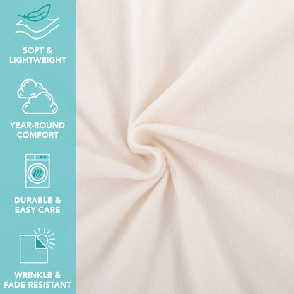 Arkwright Home® Cozy Soft Polar Fleece Throw 50x60 Ivory, 24/Case (FLC-PLR-5060-6PK-IV)