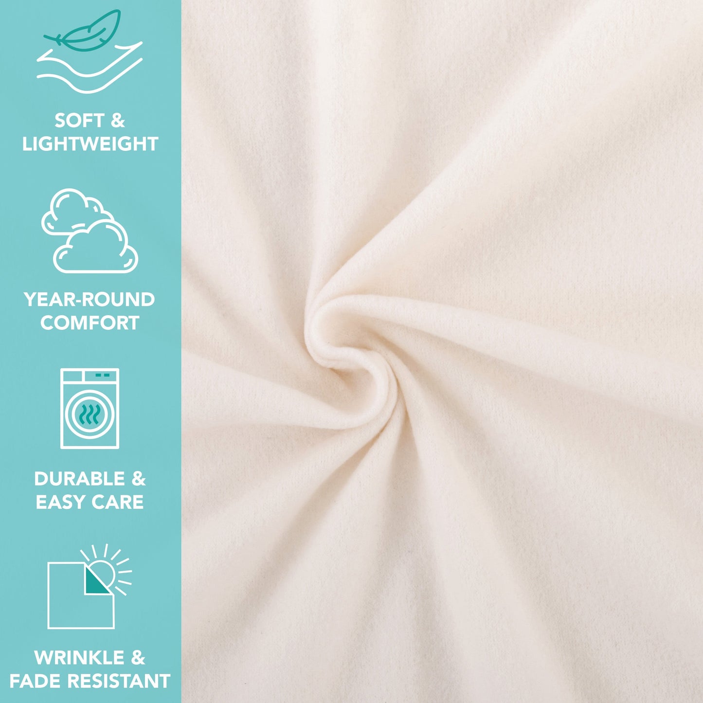 Arkwright Home® Cozy Soft Polar Fleece Throw 50x60 Ivory, 12/Case (FLC-PLR-5060-IV)