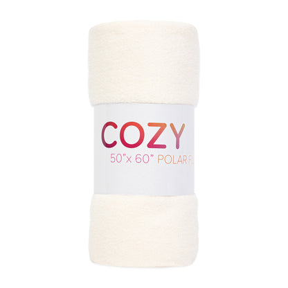 Arkwright Home® Cozy Soft Polar Fleece Throw 50x60 Ivory, 12/Case (FLC-PLR-5060-IV)