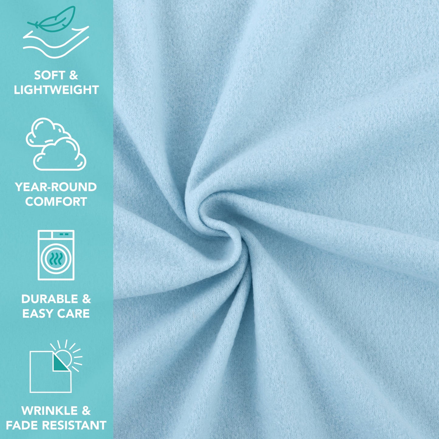 Arkwright Home® Cozy Soft Polar Fleece Throw 50x60 Light Blue, 24/Case (FLC-PLR-5060-6PK-LB)