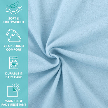 Arkwright Home® Cozy Soft Polar Fleece Throw 50x60 Light Blue, 24/Case (FLC-PLR-5060-6PK-LB)