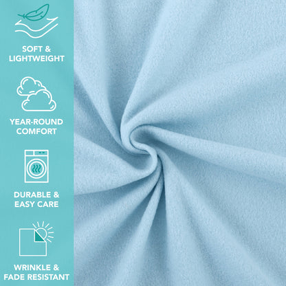 Arkwright Home® Cozy Soft Polar Fleece Throw 50x60 Light Blue, 24/Case (FLC-PLR-5060-6PK-LB)