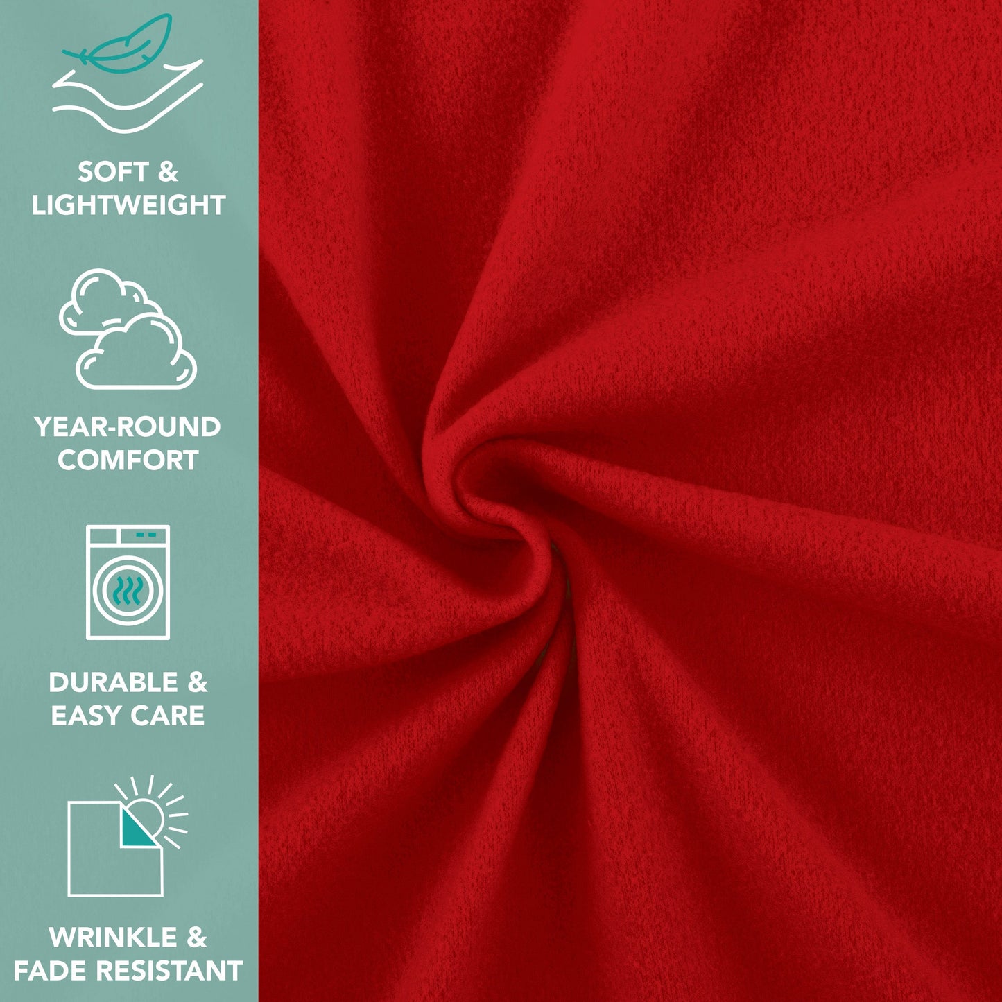 Arkwright Home® Cozy Soft Polar Fleece Throw 50x60 Red, 24/Case (FLC-PLR-5060-6PK-RD)