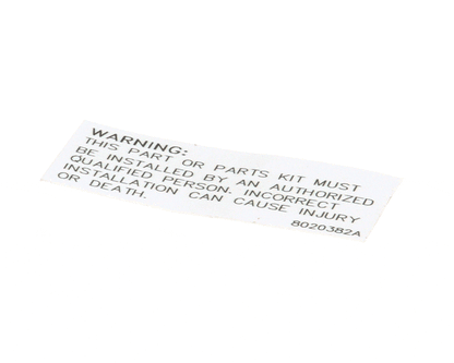 Frymaster 8020382 Label,Gas Valve Conversion Kit (FM8020382)