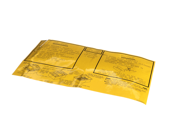 Frymaster 8022095 Label, Fpp Filter Pan Assembly (FM8022095)