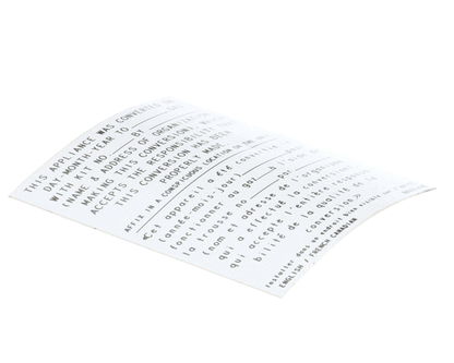 Frymaster 8022144 Label,Conversion Date Eng/Fcan (FM8022144)